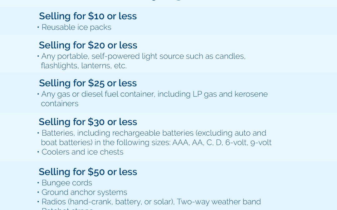 Stock Up on Hurricane Supplies This Tax Free Holiday
